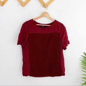 Madewell red silk blouse size large